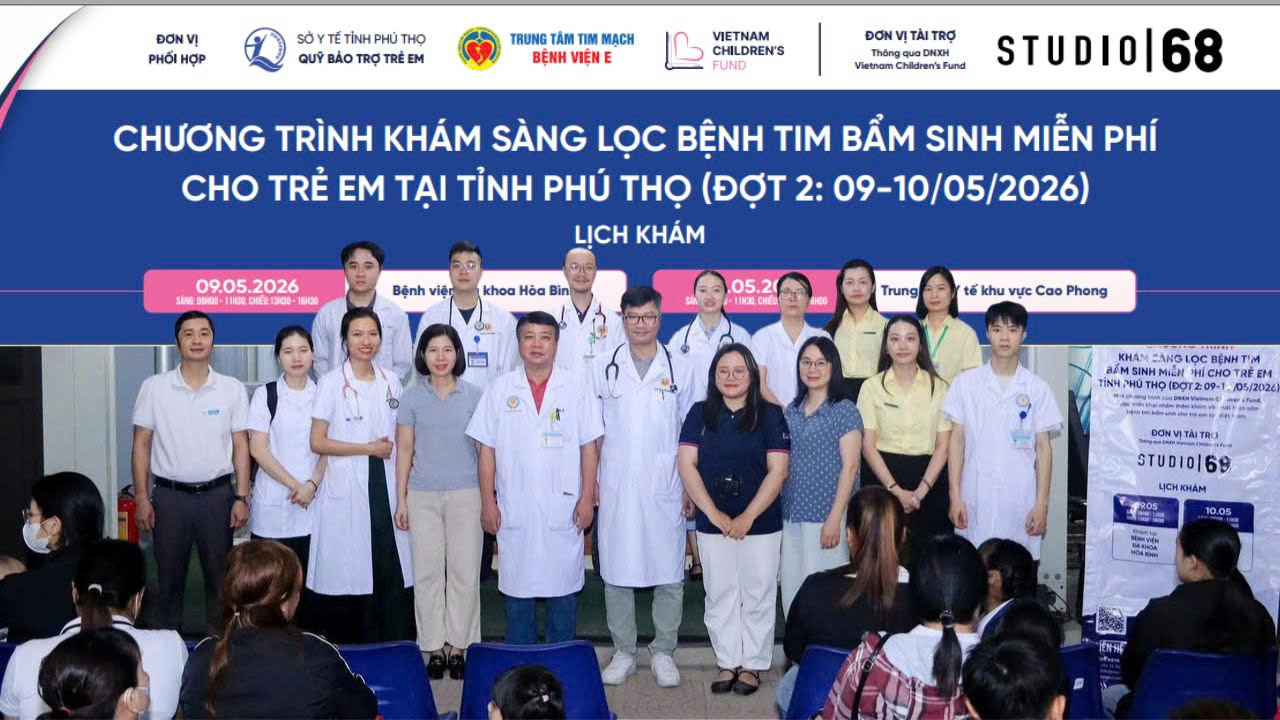 Khám sàng lọc miễn phí cho 1.323 trẻ em; hỗ trợ phẫu thuật tim cho 13 trẻ em có hoàn cảnh khó khăn