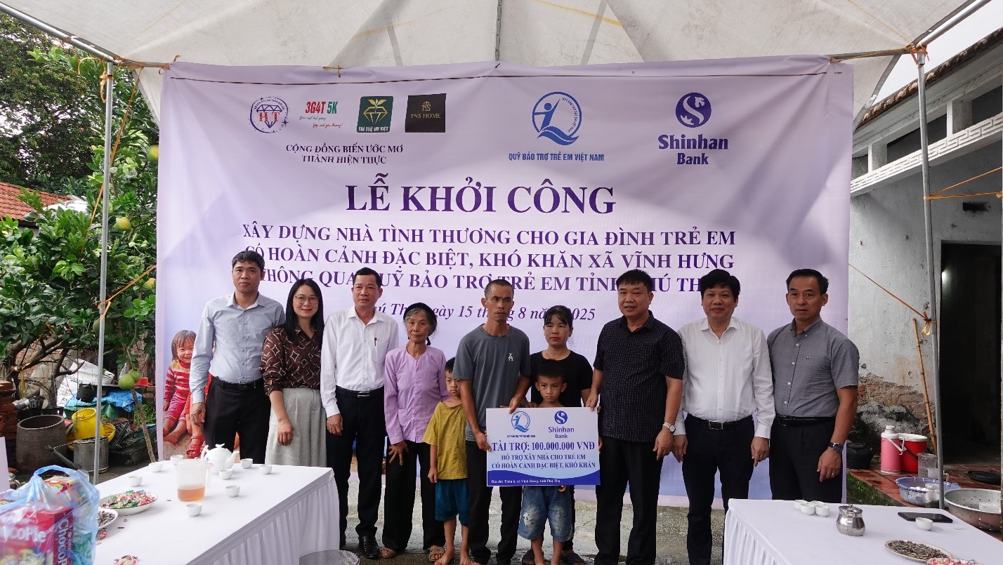 Quỹ Bảo trợ trẻ em tỉnh Phú Thọ trao hỗ trợ 140 triệu đồng xây nhà tình thương cho  gia đình trẻ em có hoàn cảnh...