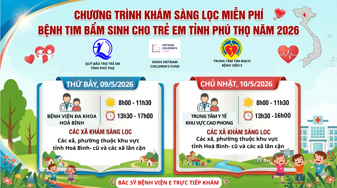 Chương trình khám sàng lọc tim bẩm sinh năm 2026