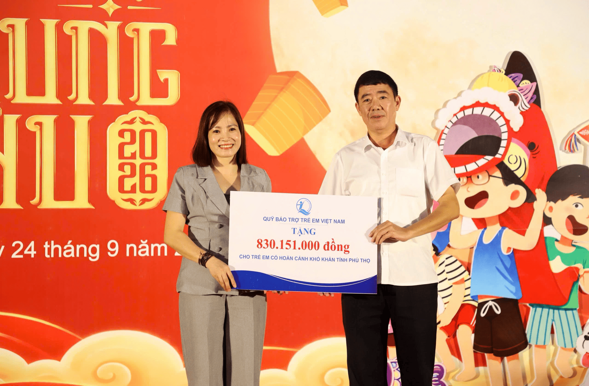 Quỹ Bảo trợ trẻ em Việt Nam hỗ trợ hơn 830 triệu đồng chăm lo cho trẻ em tỉnh Phú Thọ nhân dịp Tết Trung thu...